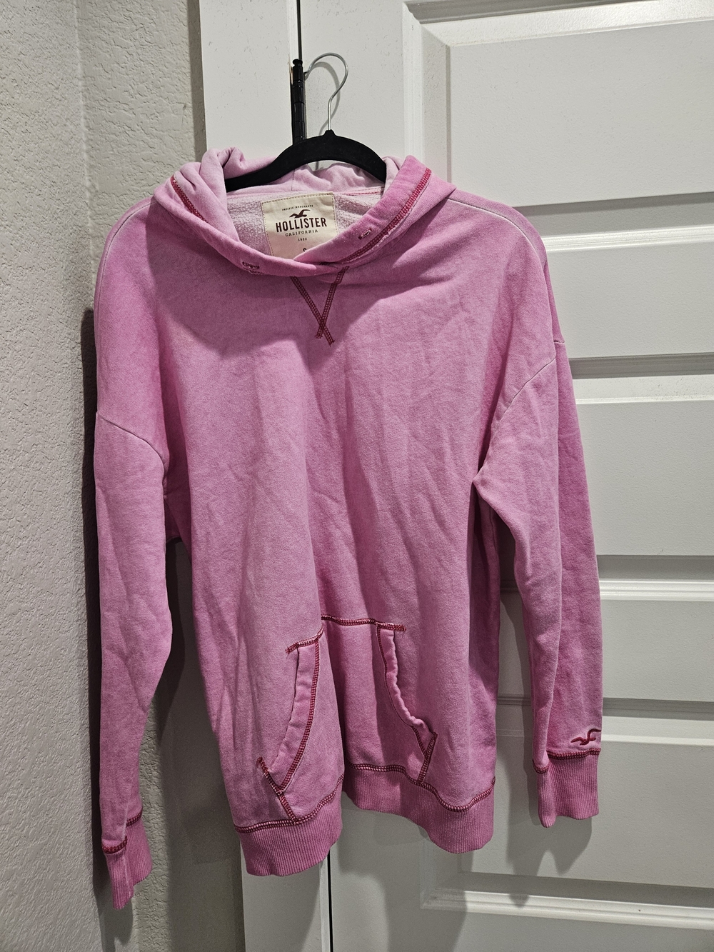 Hollister Light Pink Hooded Pullover Sweater
